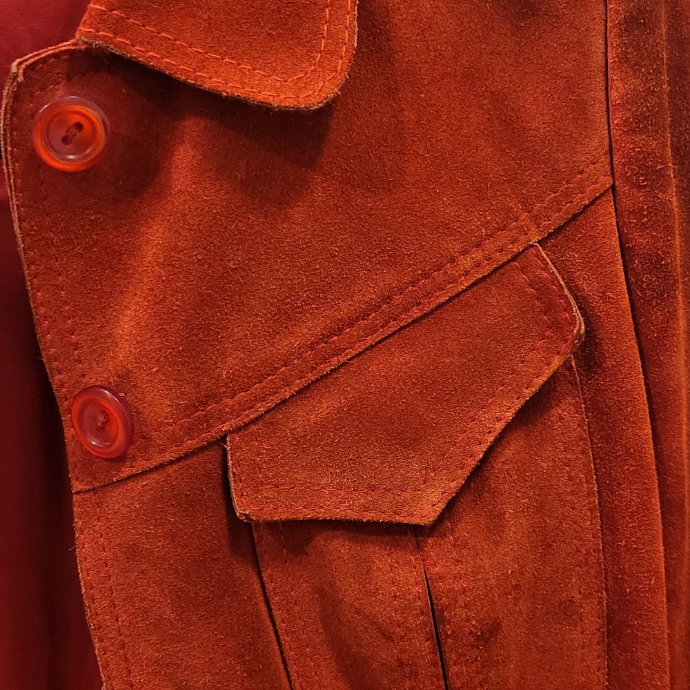 Vintage Suede Jacket - Rust Orange - Picture 3 of 6
